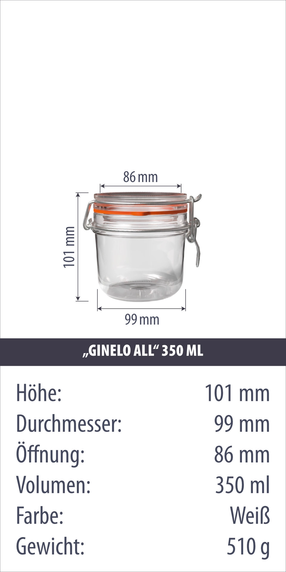Bügelglas 'Ginelo All' 350 ml